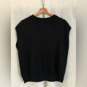 black high scoop neck sweater vest